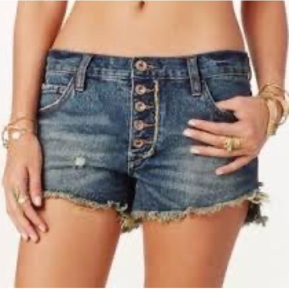 Free people raw hem denim shorts